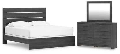 Hollivern  Panel Bed, Dresser And Mirror