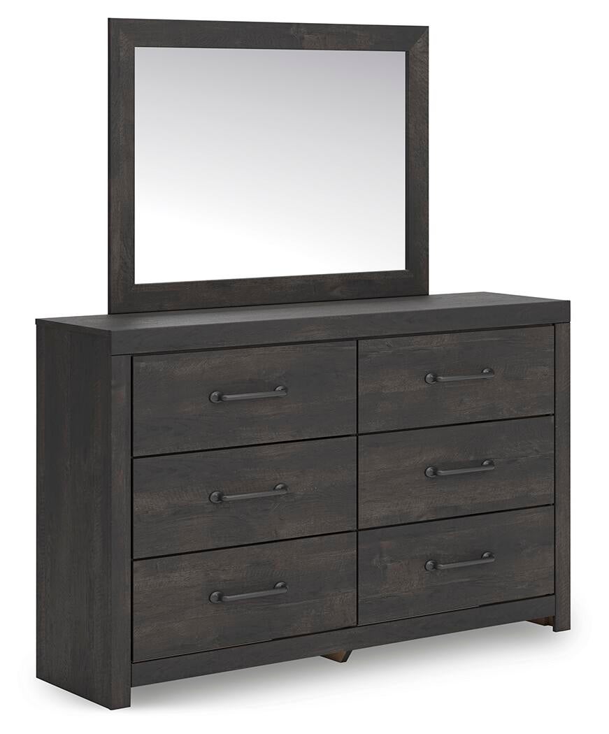 Hollivern  Panel Storage Bed, Dresser And Mirror