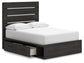 Hollivern  Panel Storage Bed, Dresser, Mirror And Nightstand