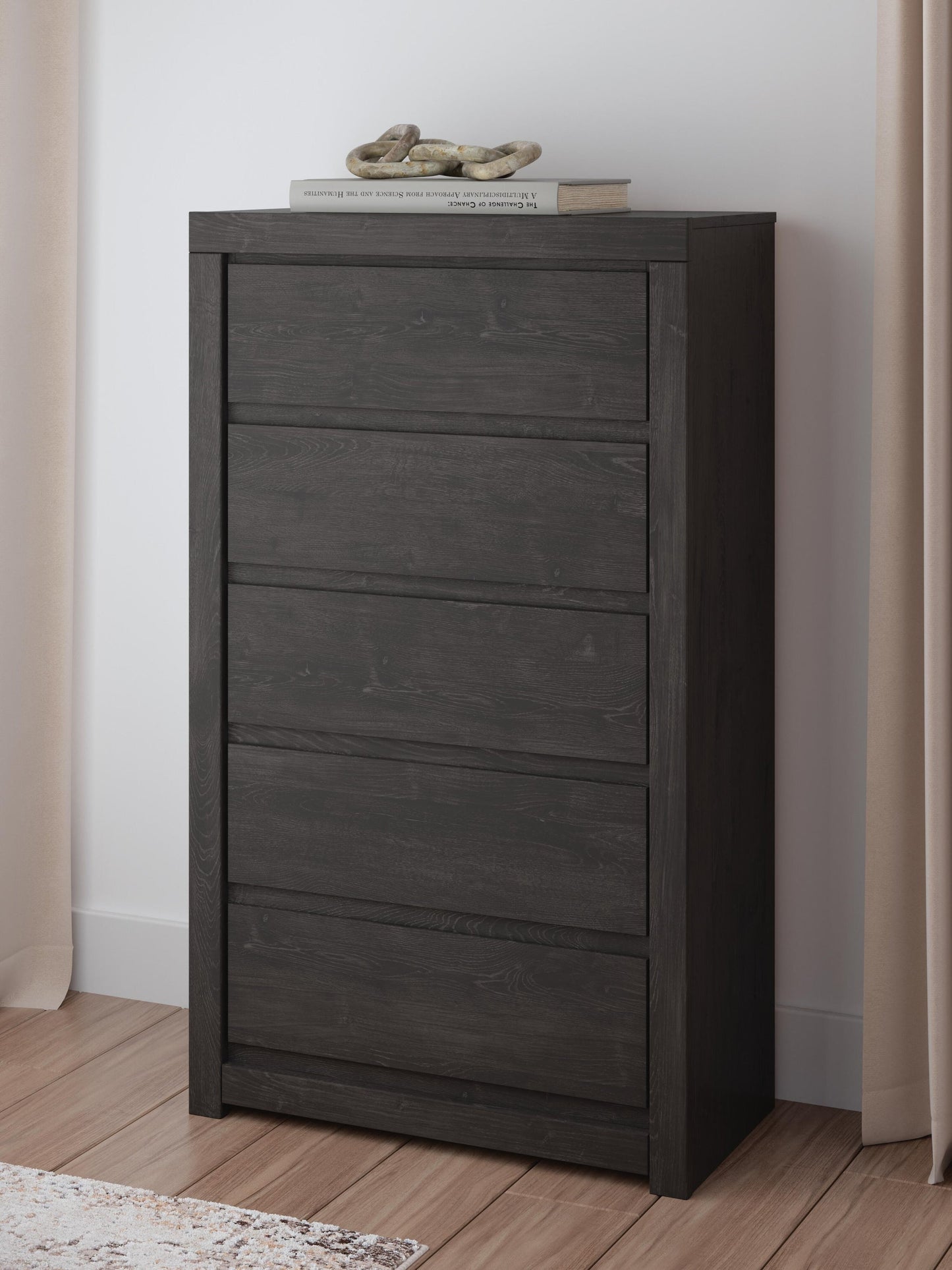 Fraluna  Panel Bed, Dresser, Mirror, Chest And Nightstand