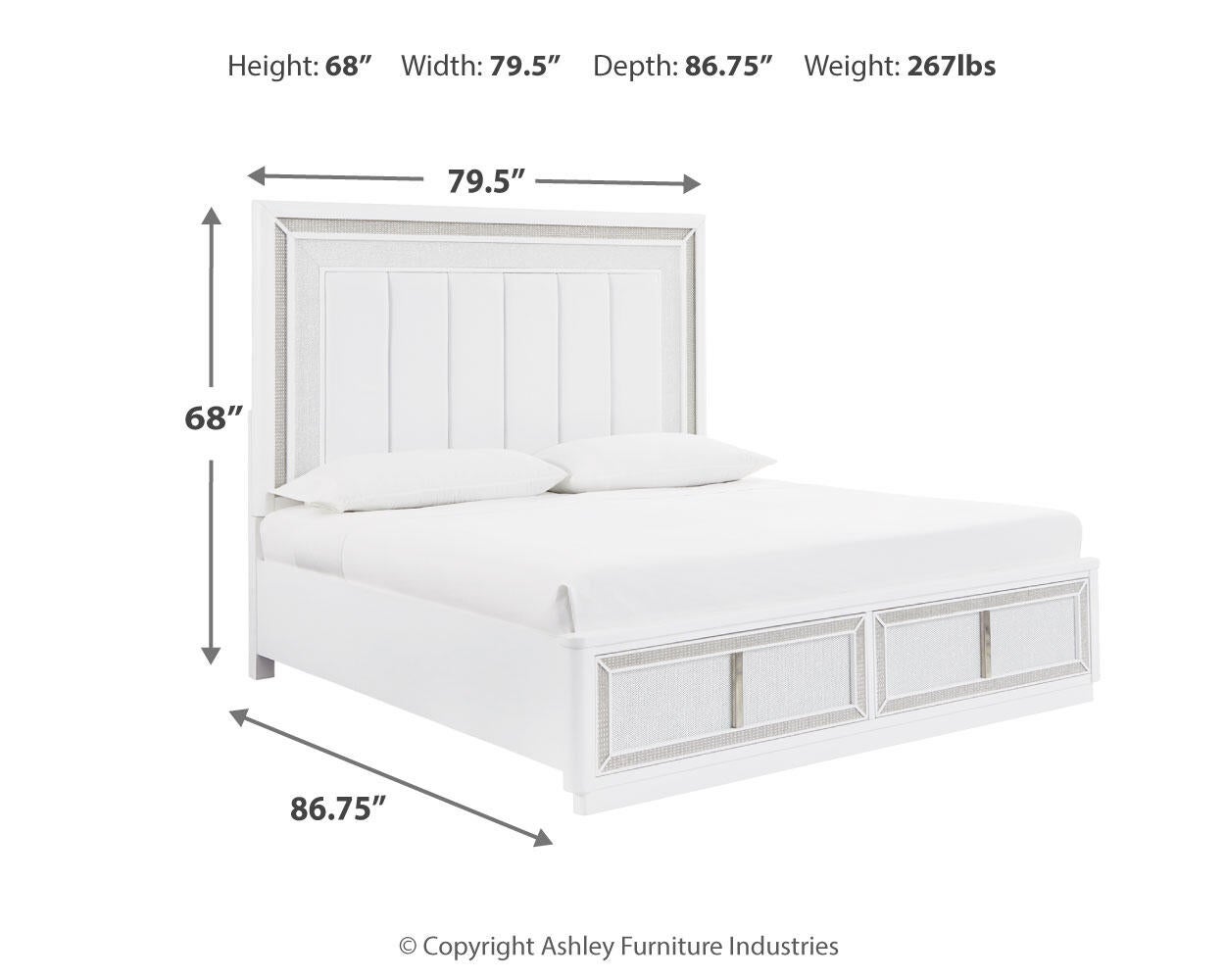 Chalanna  Upholstered Storage Bed, Dresser And Mirror