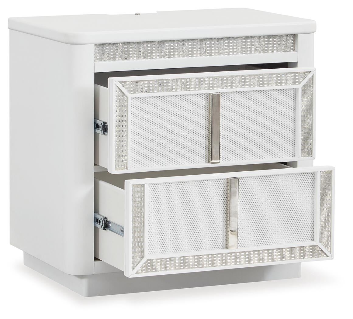 Chalanna California  Upholstered Storage Bed, Dresser, Mirror, Chest And Nightstand