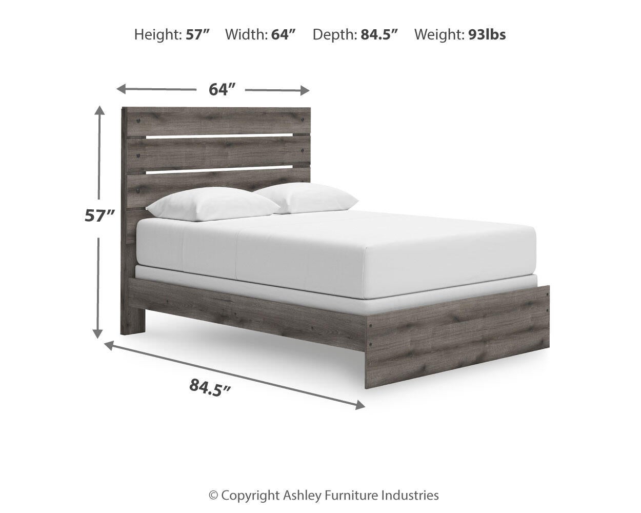 Graystorm  Panel Bed, Dresser And Mirror