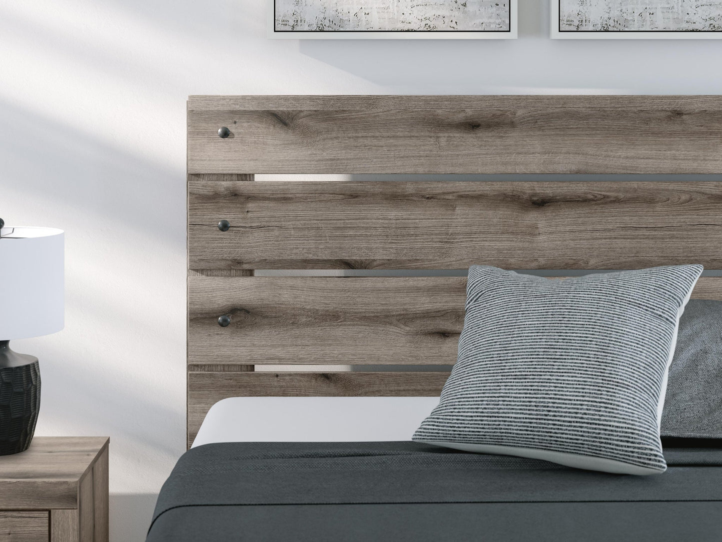 Graystorm  Panel Bed, Dresser And Mirror