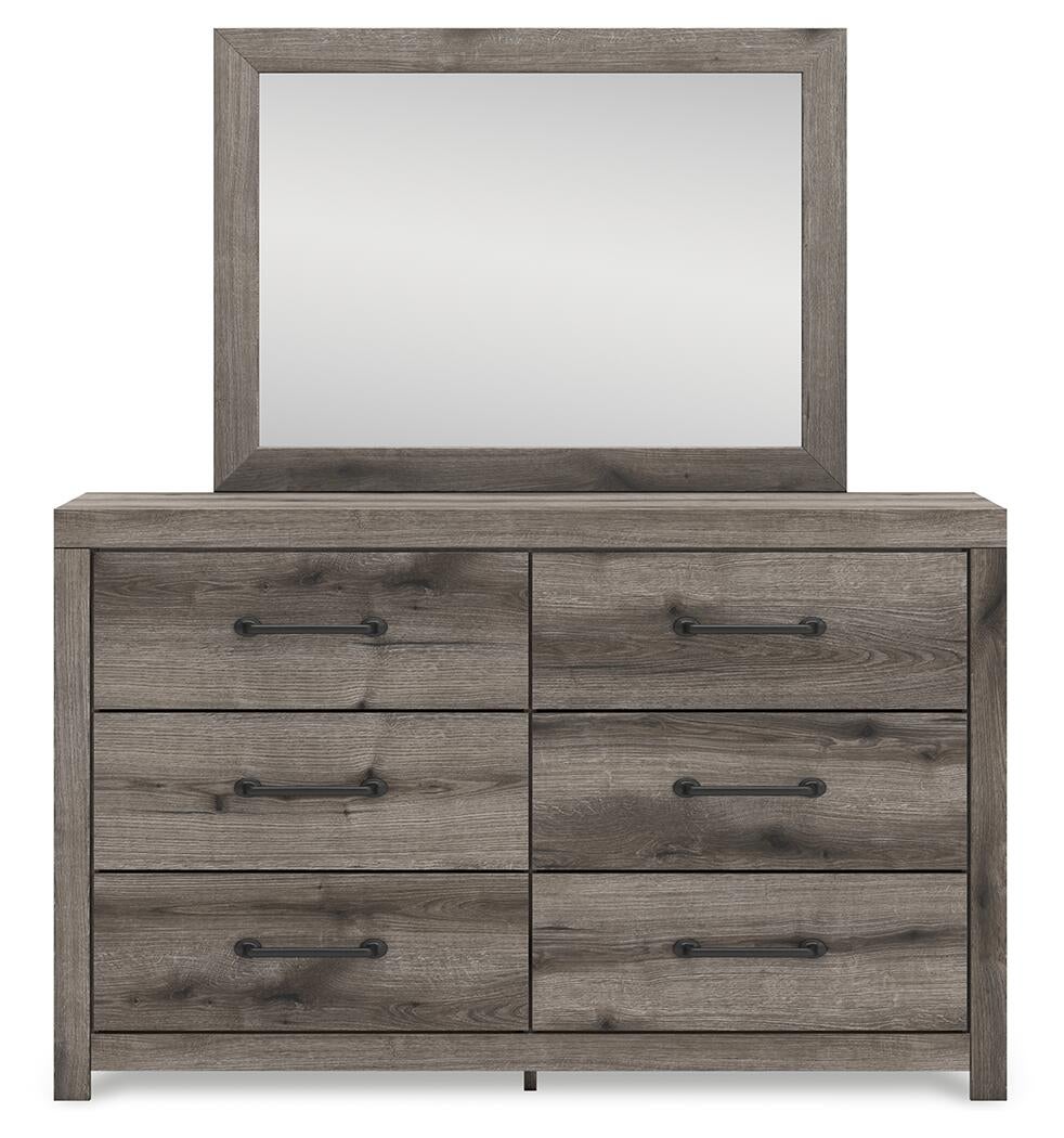 Graystorm  Panel Storage Bed, Dresser And Mirror