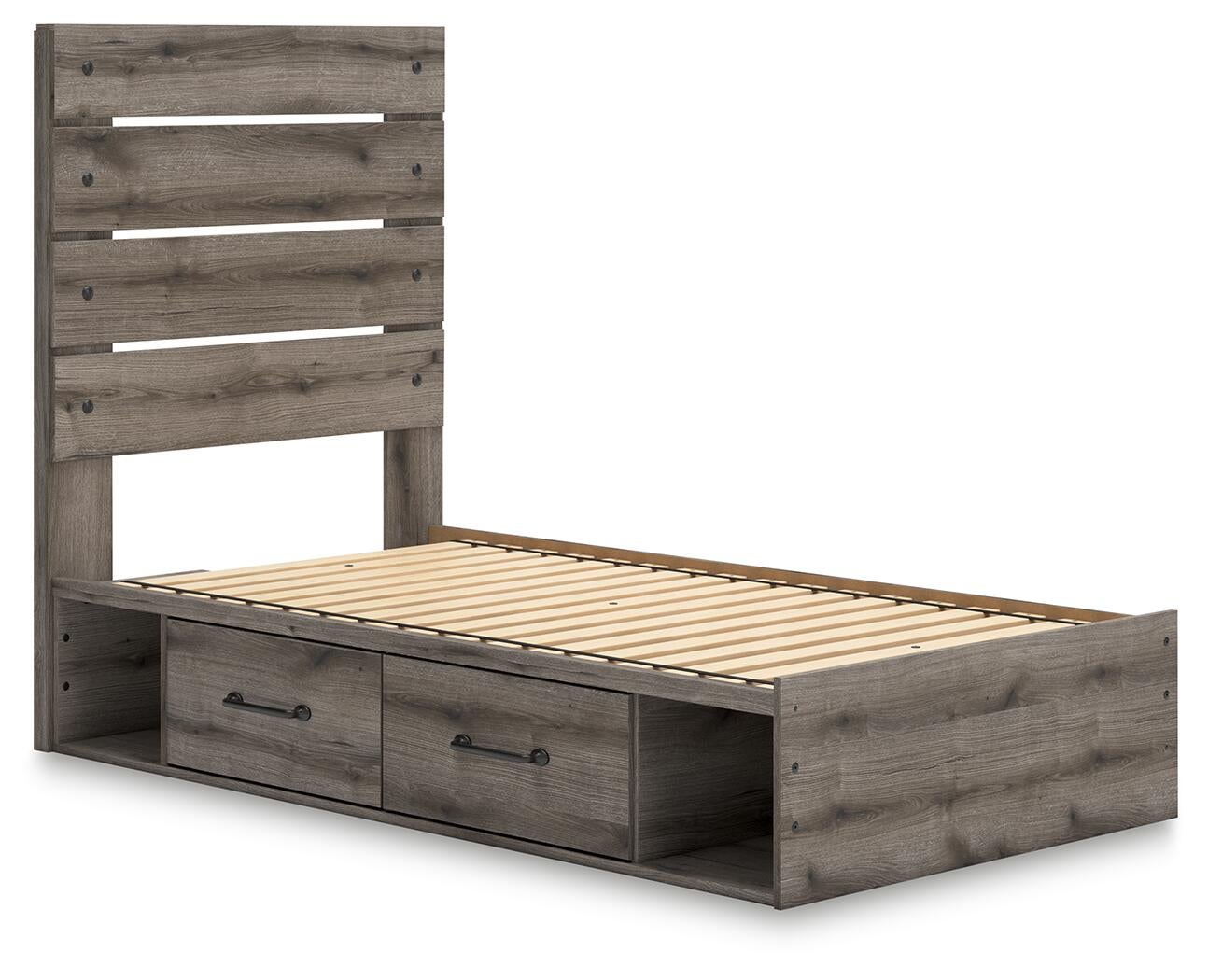 Graystorm  Panel Storage Bed, Dresser And Mirror