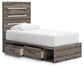 Graystorm  Panel Storage Bed, Dresser And Mirror