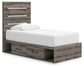 Graystorm  Panel Storage Bed, Dresser And Mirror