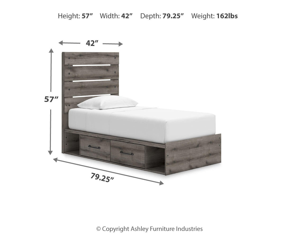 Graystorm  Panel Storage Bed, Dresser And Mirror