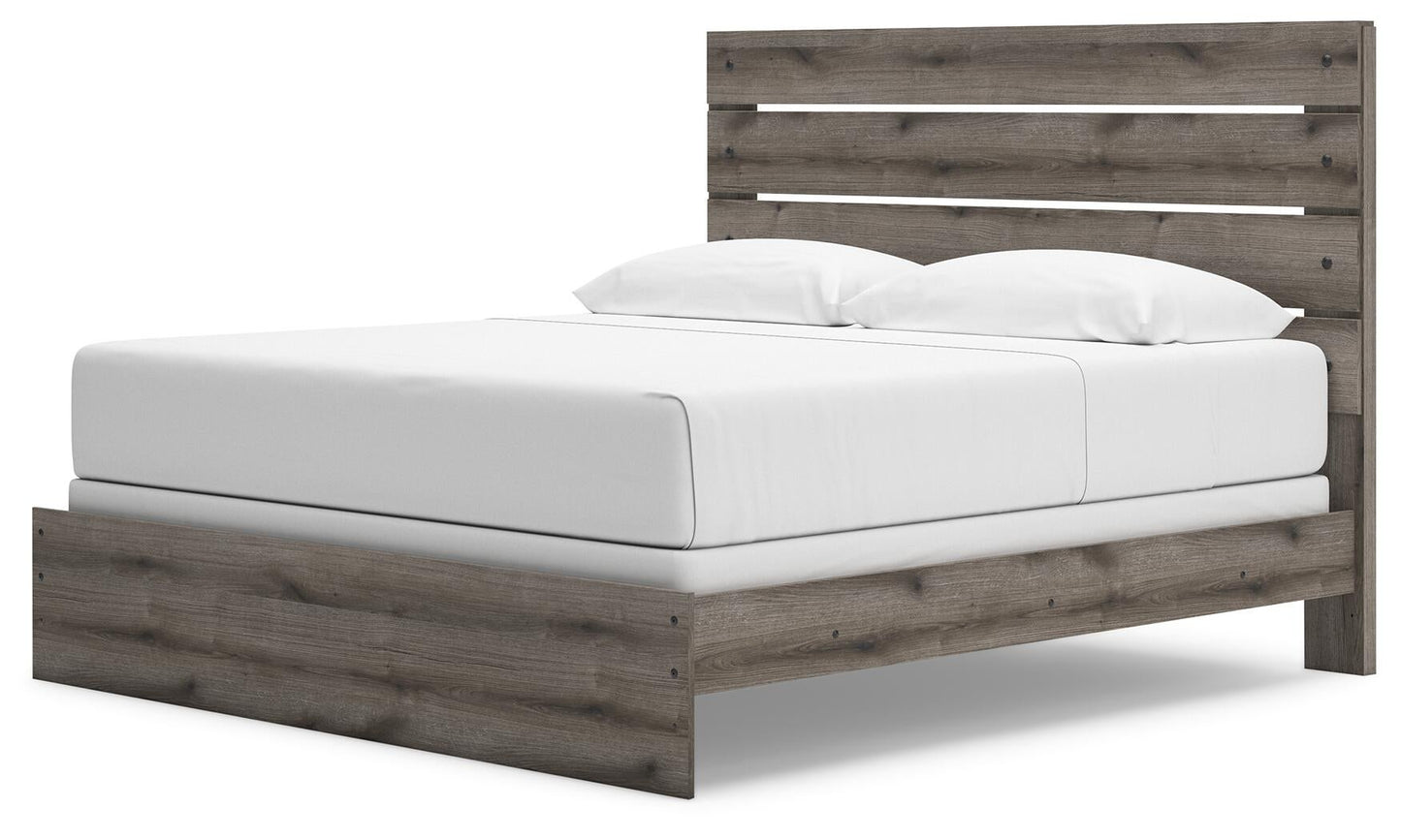 Graystorm  Panel Bed, Dresser, Mirror, Chest And Nightstand