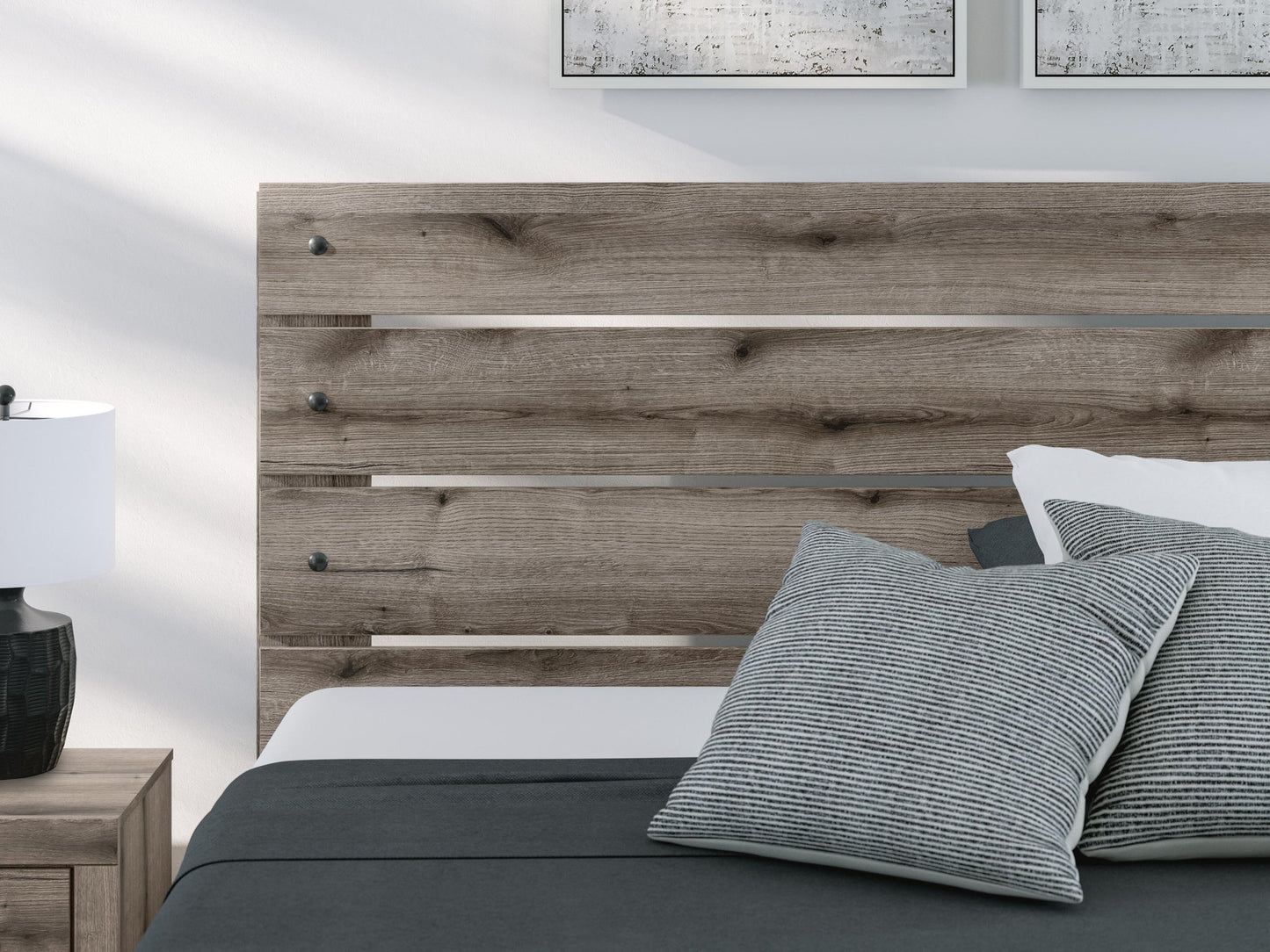 Graystorm  Panel Bed, Dresser And Mirror