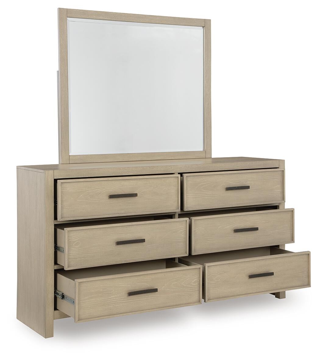 Calmoro  Bookcase Bed With Mirrored Dresser