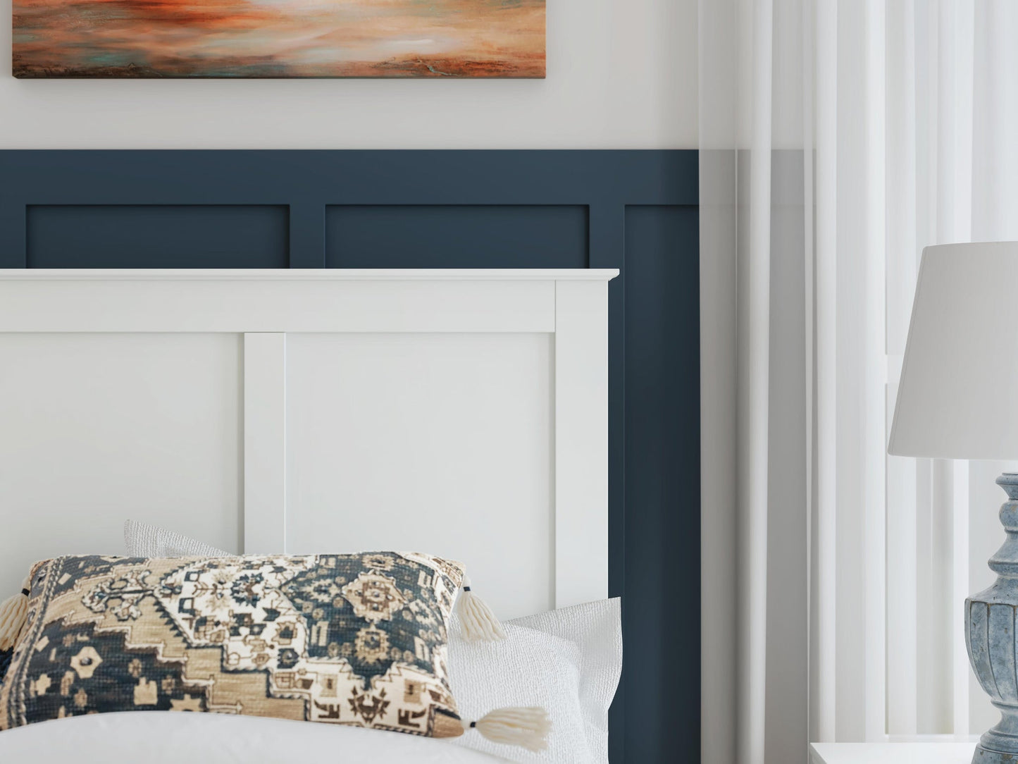 Bostwick Shoals  Panel Bed, Dresser, Mirror And Nightstand