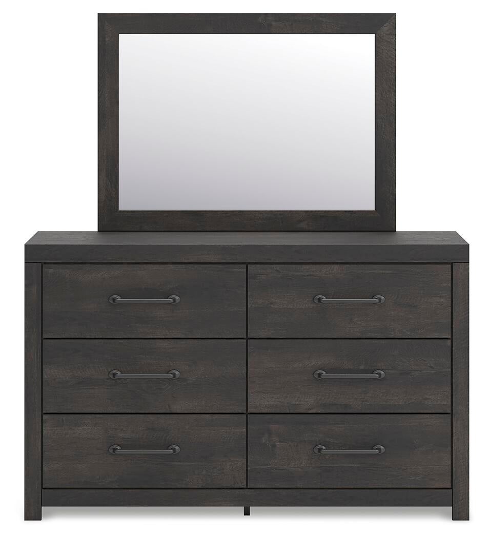 Hollivern  Panel Bed, Dresser, Mirror, Chest And Nightstand