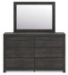 Hollivern  Panel Bed, Dresser, Mirror And Nightstand