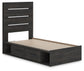 Hollivern  Panel Bed With Storage, Dresser, Mirror, Chest And Nightstand