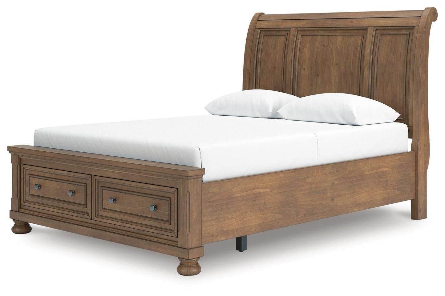 Feddinger  Storage Sleigh Bed With Mirrored Dresser, Chest And Nightstand