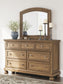 Feddinger  Storage Sleigh Bed With Mirrored Dresser, Chest And Nightstand