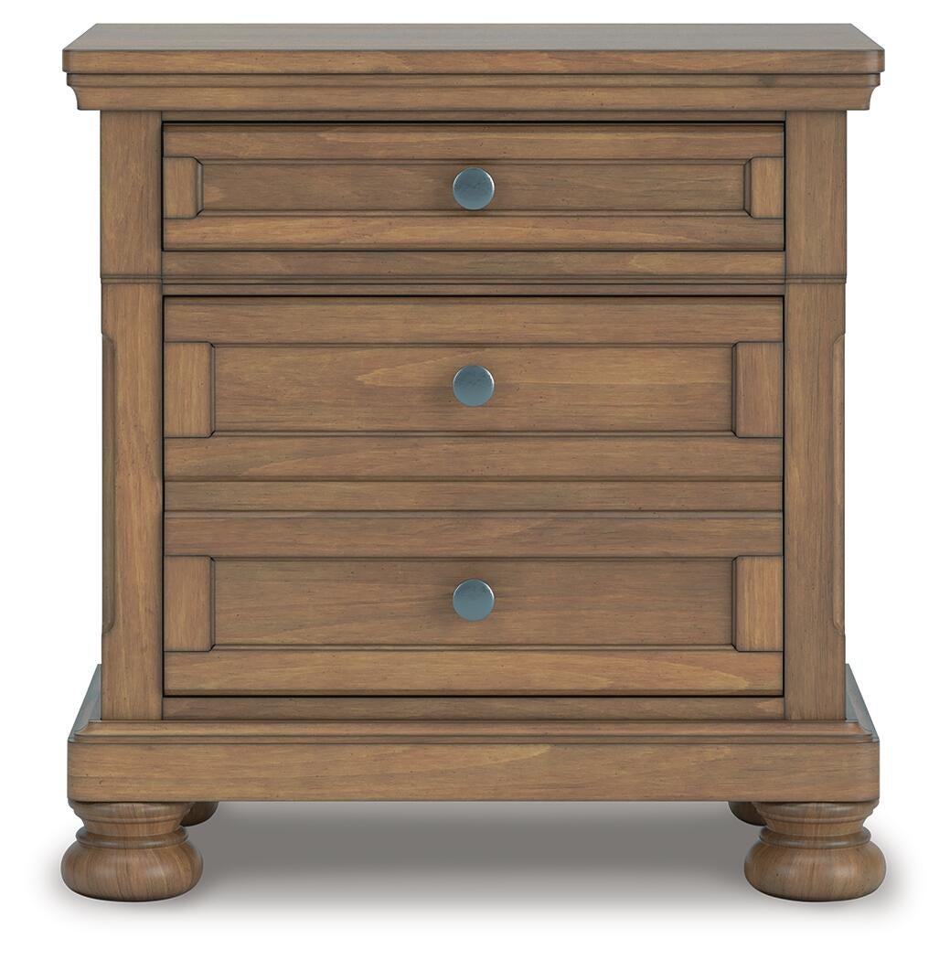 Feddinger  Storage Sleigh Bed With Mirrored Dresser And Nightstand