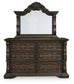 Maylee  Canopy Bed, Dresser, Mirror And Nightstand