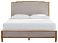 Sharlance  Upholstered Panel Bed, Dresser And Mirror