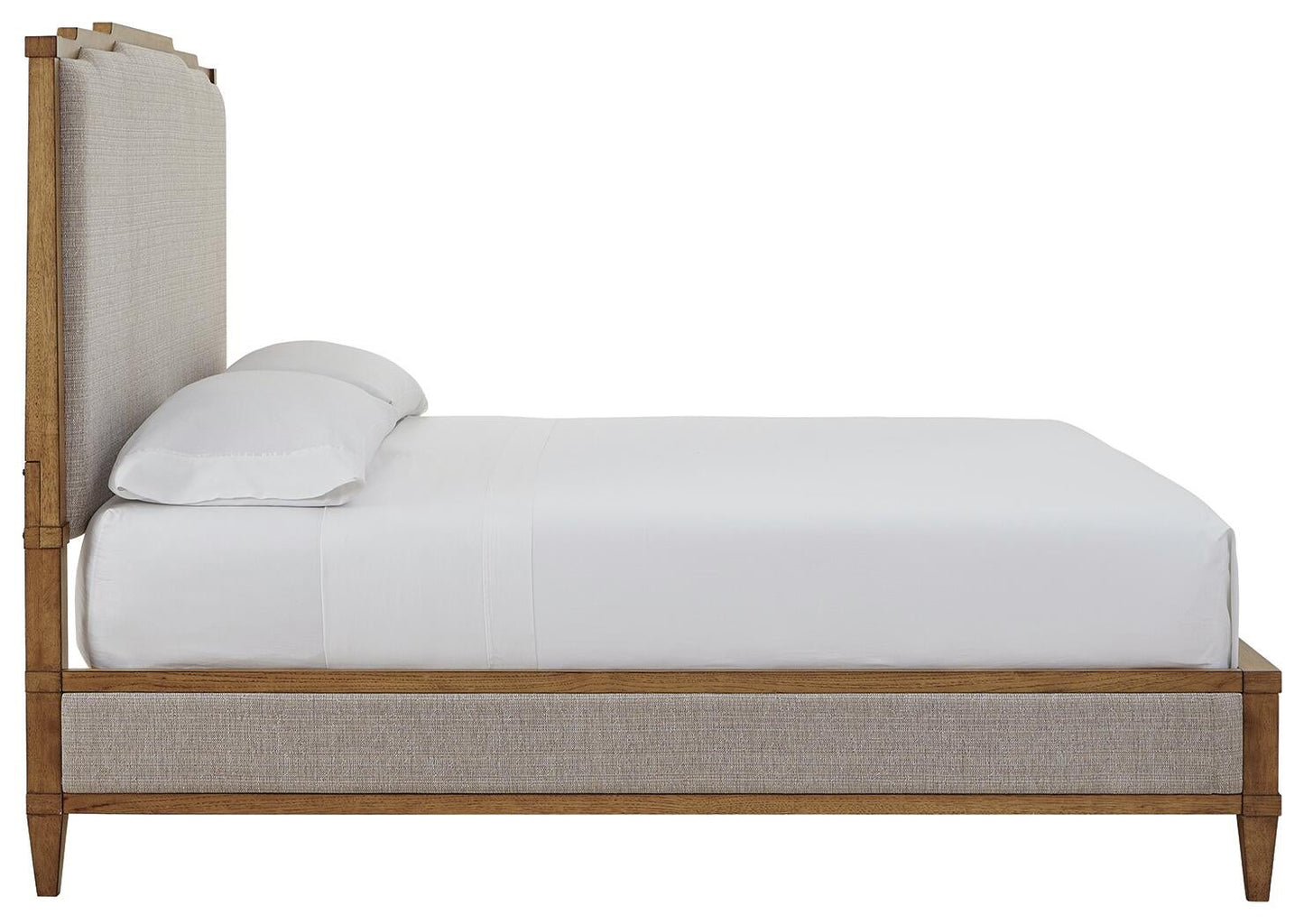 Sharlance  Upholstered Panel Bed, Dresser And Mirror