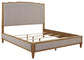Sharlance California  Upholstered Panel Bed, Dresser And Mirror