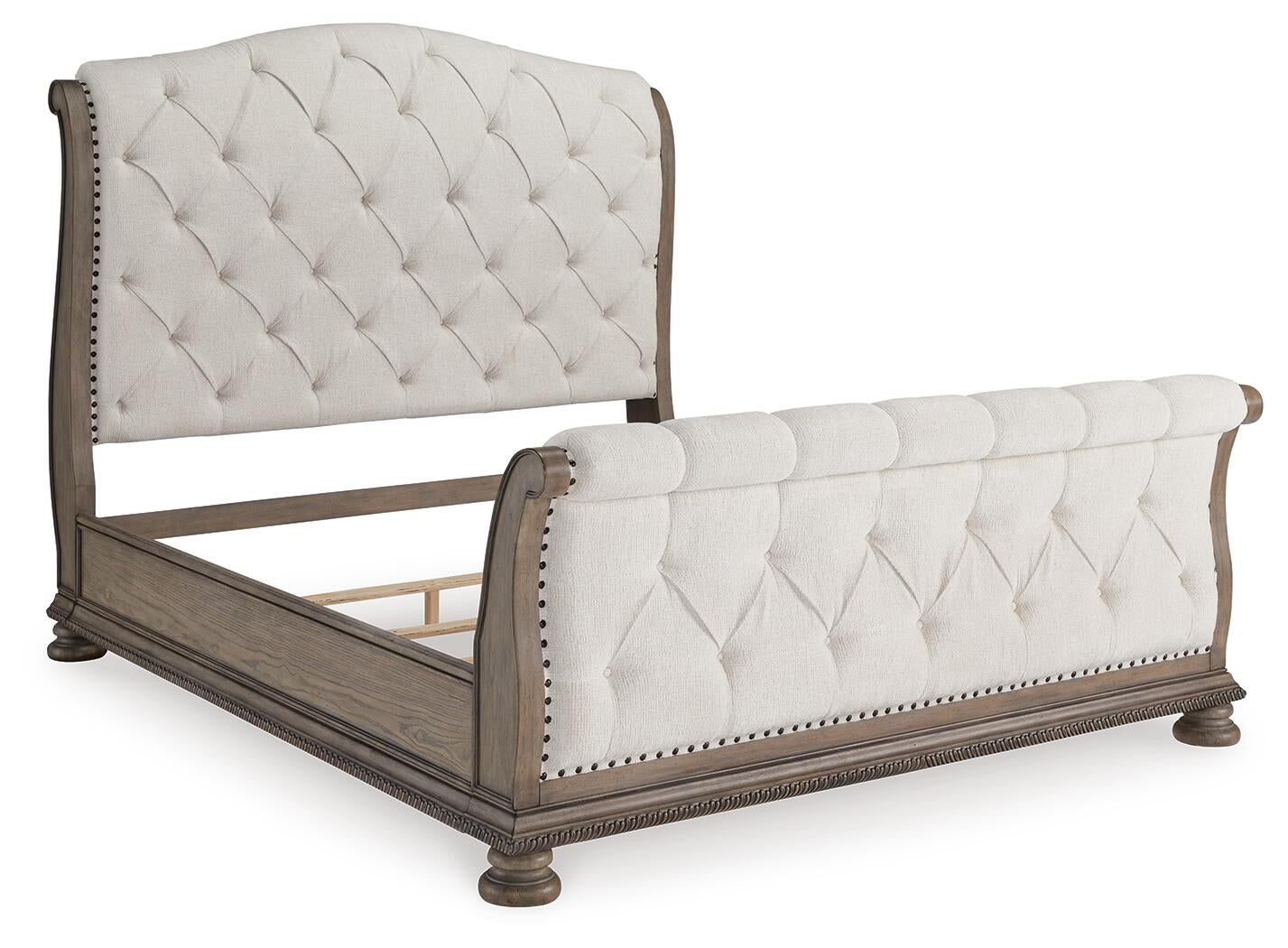 Ardenfield  Upholstered Sleigh Bed, Dresser, Mirror And Nightstand