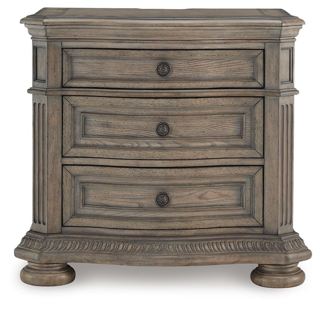 Ardenfield  Upholstered Sleigh Bed, Dresser, Mirror And Nightstand