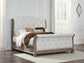 Ardenfield  Upholstered Sleigh Bed, Dresser, Mirror And Nightstand
