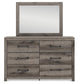 Graystorm  Panel Bed With Storage, Dresser And Mirror