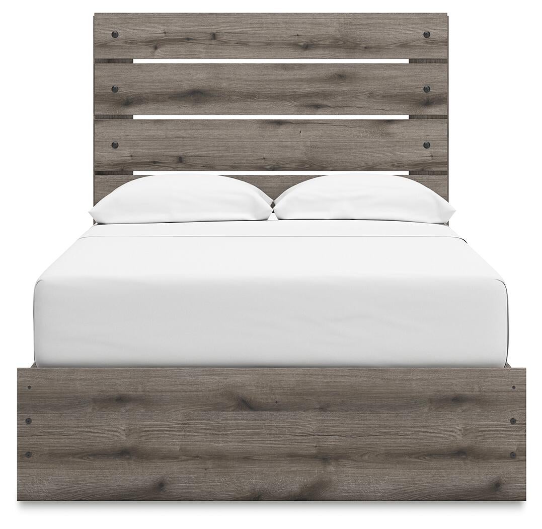 Graystorm  Panel Bed With Storage, Dresser And Mirror