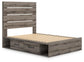 Graystorm  Panel Bed With Storage, Dresser And Mirror