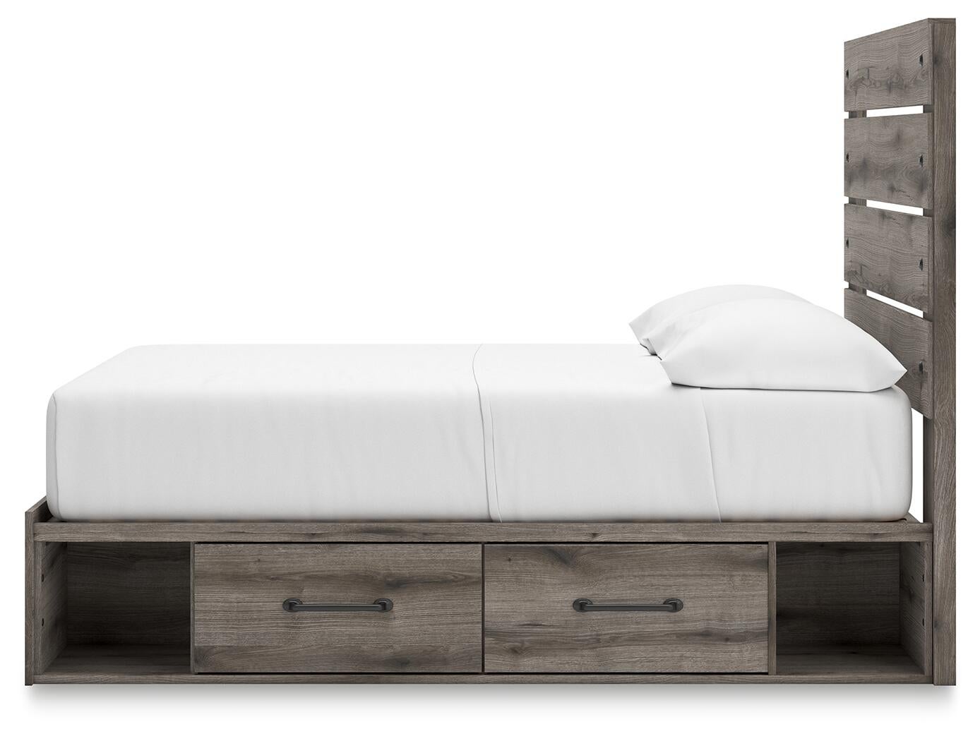 Graystorm  Panel Bed With Storage, Dresser And Mirror