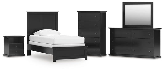 Maribel  Panel Bed, Dresser, Mirror, Chest And Nightstand