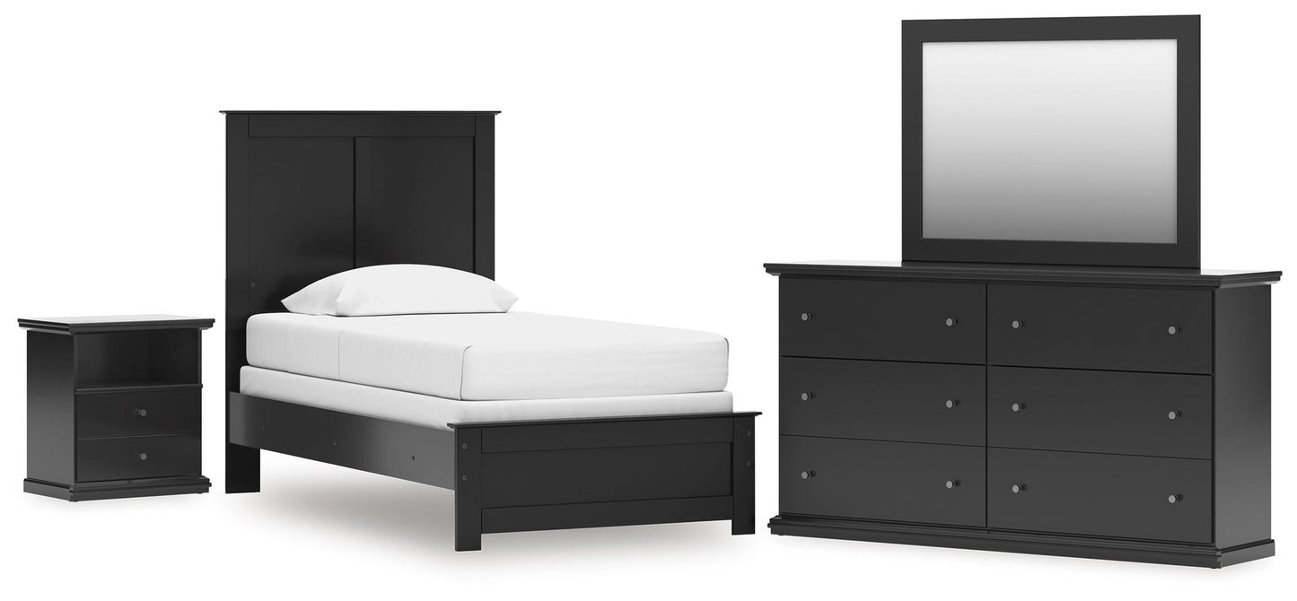 Maribel  Panel Bed, Dresser, Mirror And Nightstand