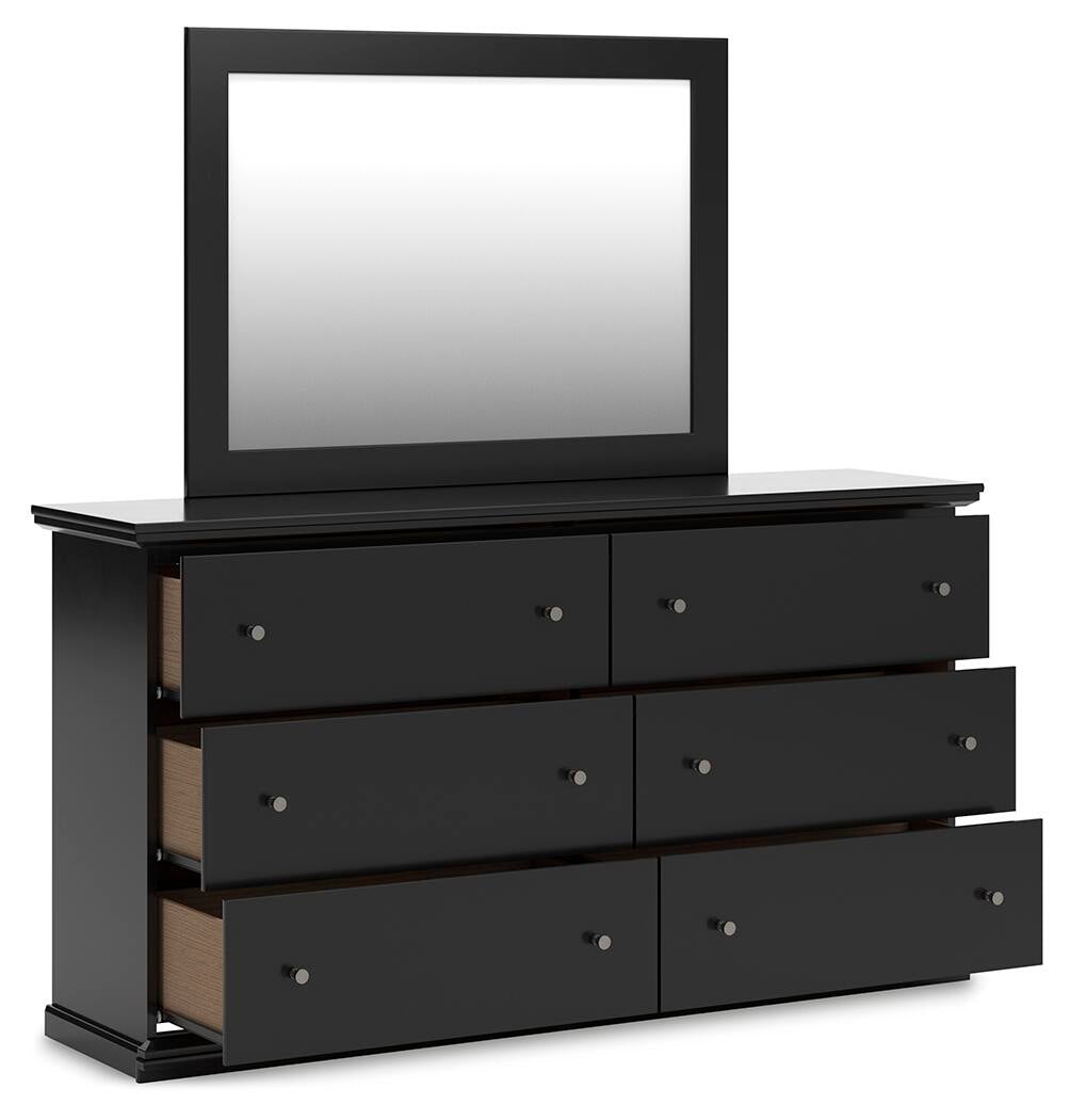 Maribel  Panel Bed, Dresser And Mirror