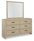Calmoro California  Bookcase Bed With Mirrored Dresser And Nightstand