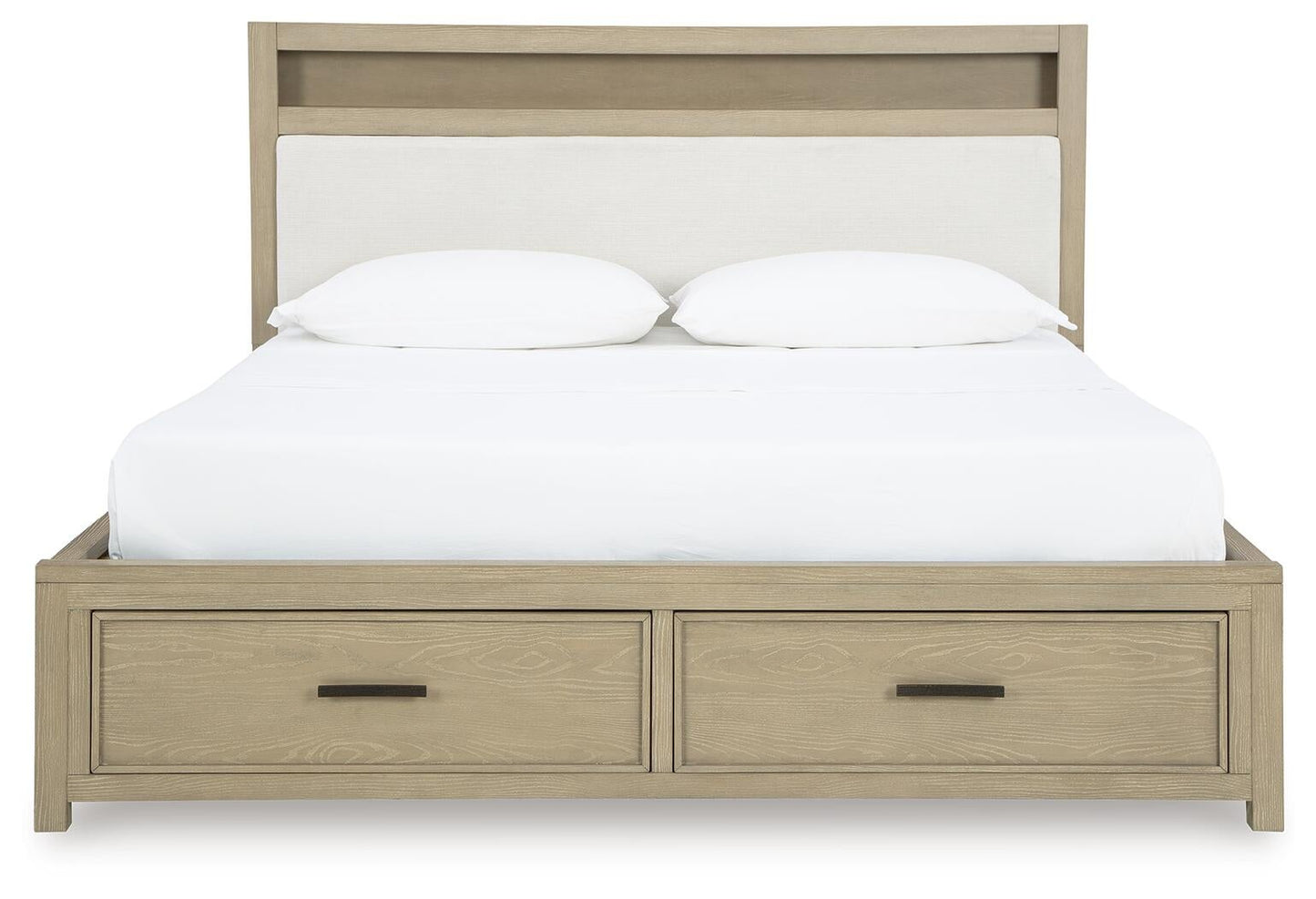 Calmoro California  Bookcase Bed With Mirrored Dresser And Nightstand