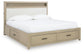 Calmoro California  Bookcase Bed With Mirrored Dresser And Nightstand