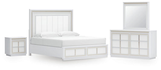 Chalanna  Upholstered Storage Bed, Dresser, Mirror And Nightstand