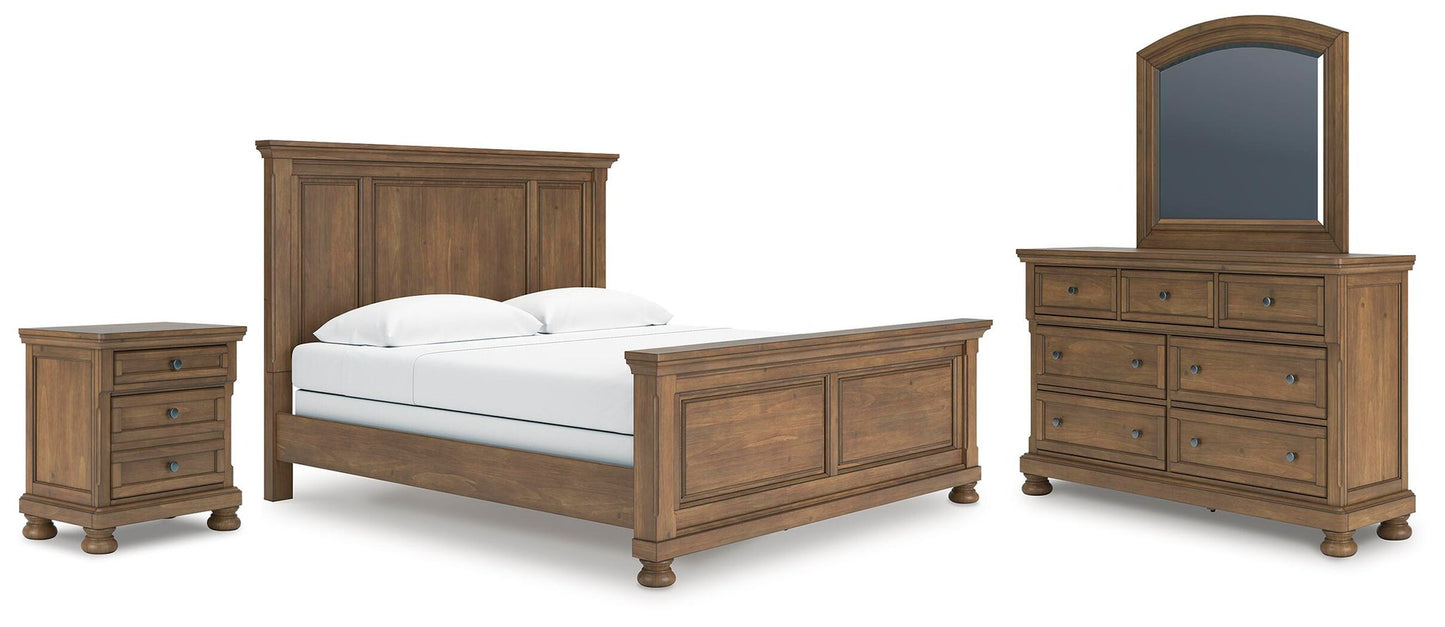 Feddinger  Panel Bed With Mirrored Dresser And Nightstand