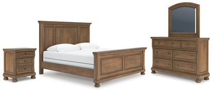 Feddinger  Panel Bed With Mirrored Dresser And Nightstand