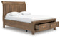 Feddinger  Storage Sleigh Bed With Mirrored Dresser