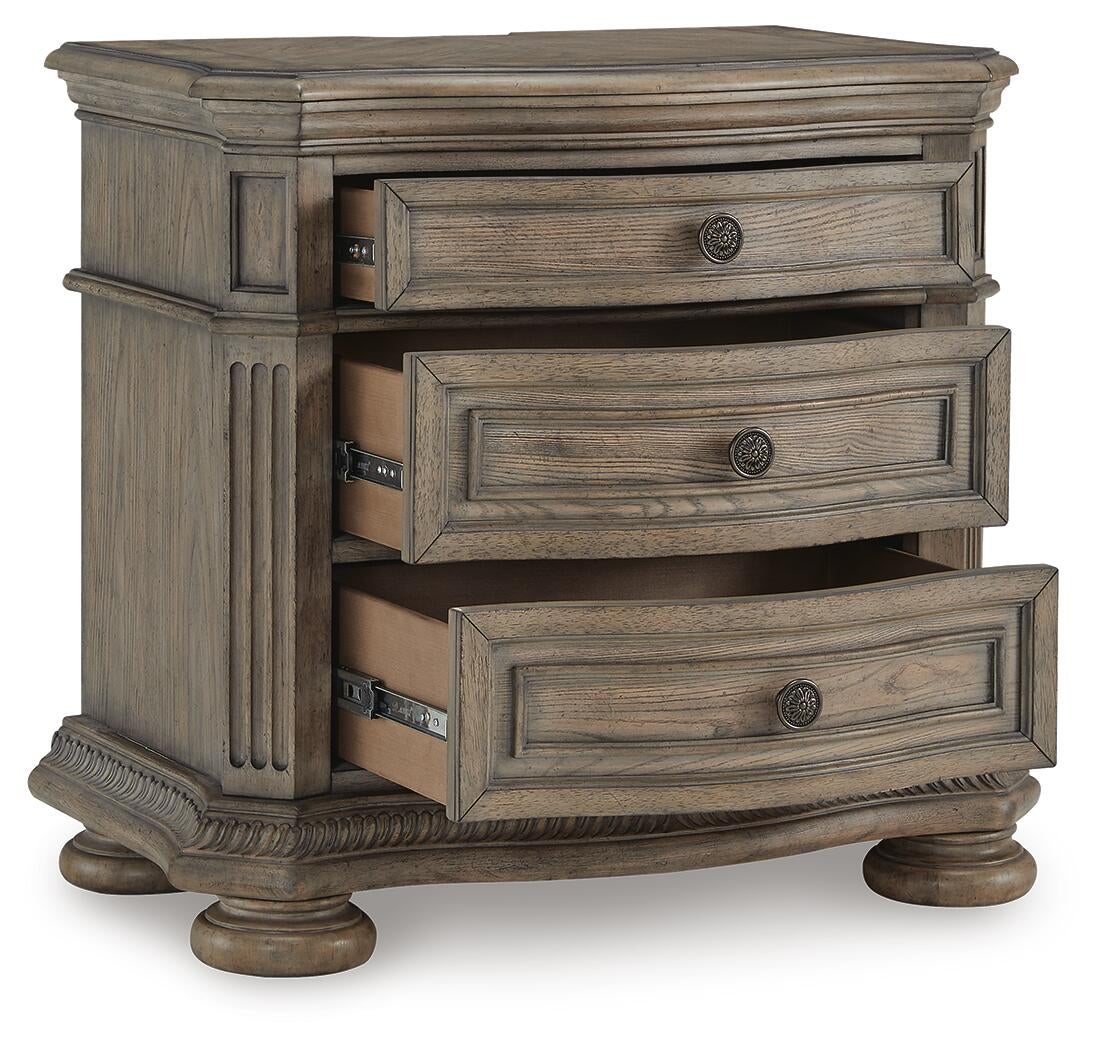 Ardenfield California  Upholstered Sleigh Bed, Dresser, Mirror And Nightstand