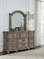 Ardenfield California  Upholstered Sleigh Bed, Dresser, Mirror And Nightstand