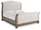 Ardenfield  Upholstered Sleigh Bed, Dresser, Mirror, Chest And Nightstand