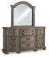 Ardenfield  Upholstered Sleigh Bed, Dresser, Mirror And Nightstand