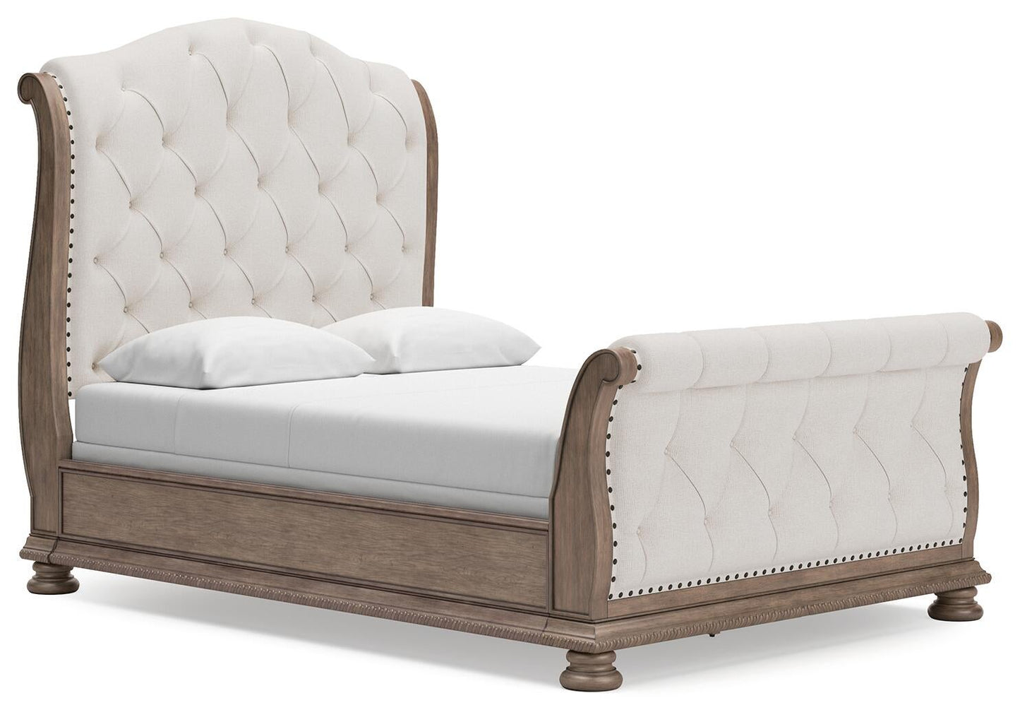 Ardenfield  Upholstered Sleigh Bed, Dresser, Mirror And Nightstand