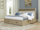 Calmoro  Bookcase Bed With Mirrored Dresser And Nightstand